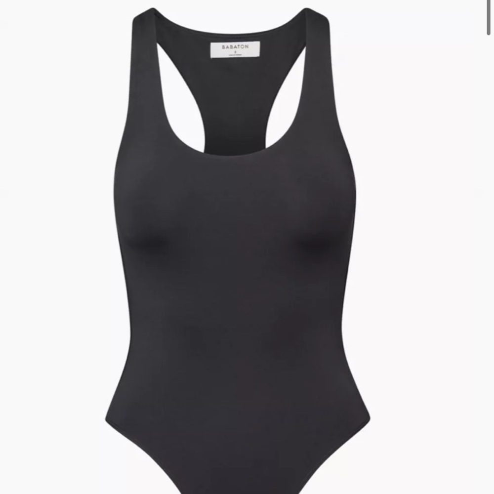 NWOT Aritzia Babaton Black Racer Contour Bodysuit